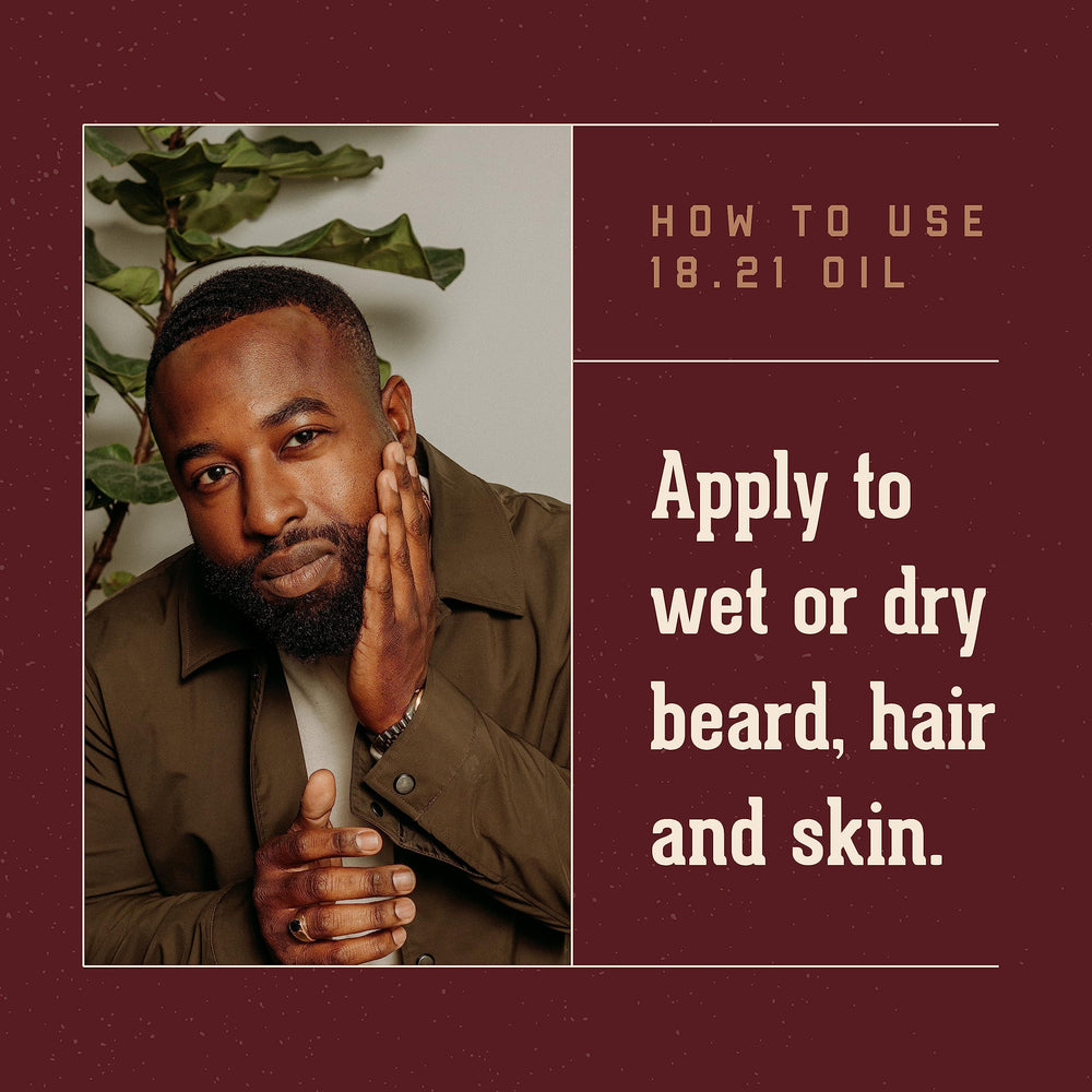 18.21 Man Made applied to beard demonstration improving softness and manageability instantly