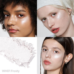 2aN WH01 Frosty powder pan close-up revealing fine micro-pearl texture