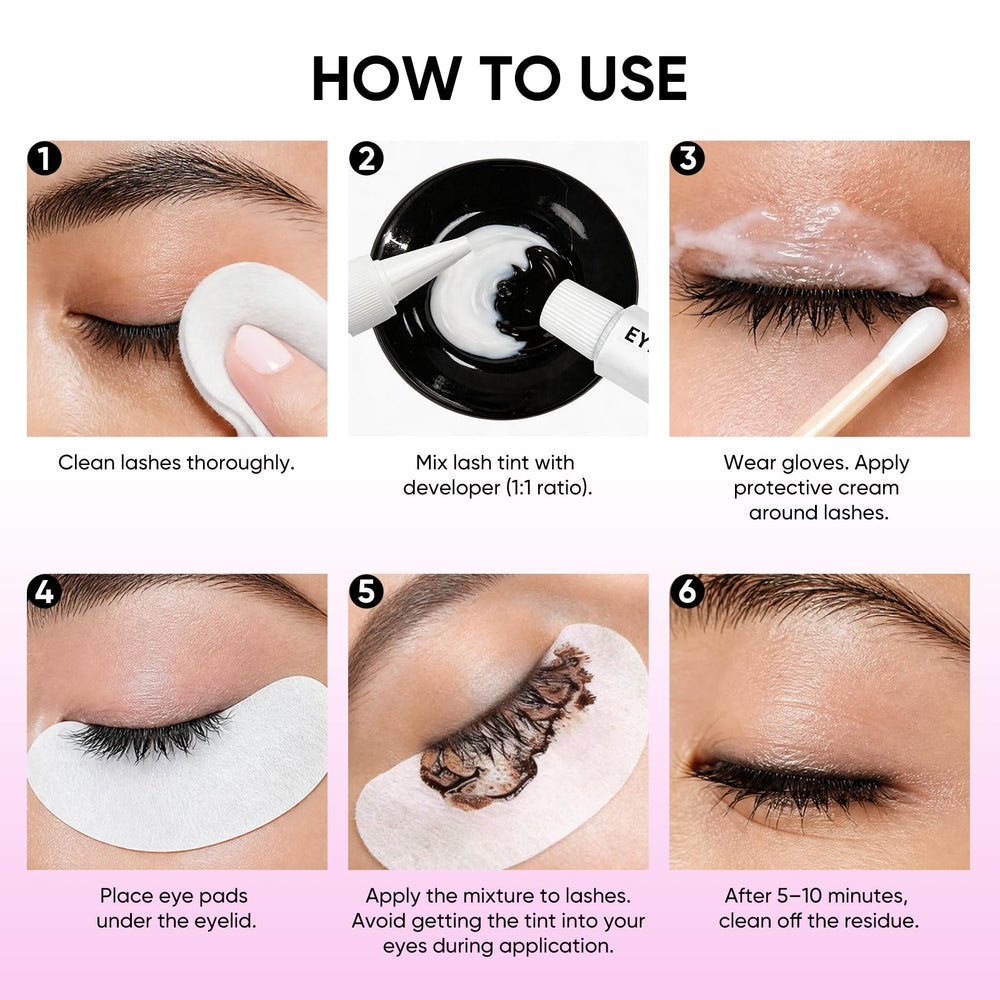 2CHILL in-use eyelash application demonstrating quick salon-style tinting at home