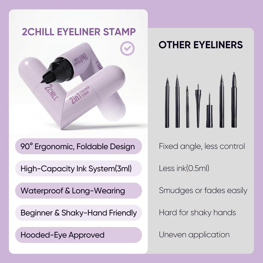 2CHILL liquid eyeliner tip close-up, enabling precise lash-line definition and clean finishes
