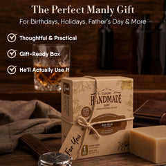 360Feel bay rum soap in bathroom lifestyle conveying premium daily ritual