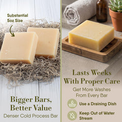 360Feel bay rum soap with raw oils flatlay showing natural ingredient benefits
