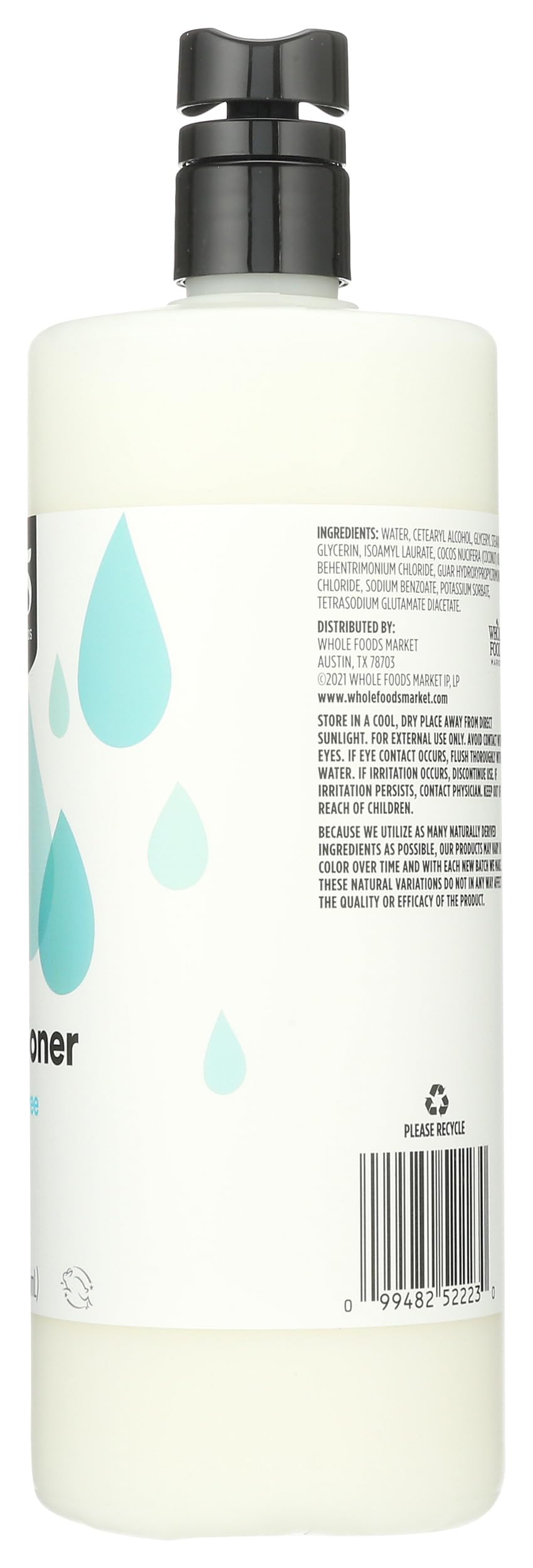 365 by Whole Foods Market 32 fl oz next to smaller bottle showing value size