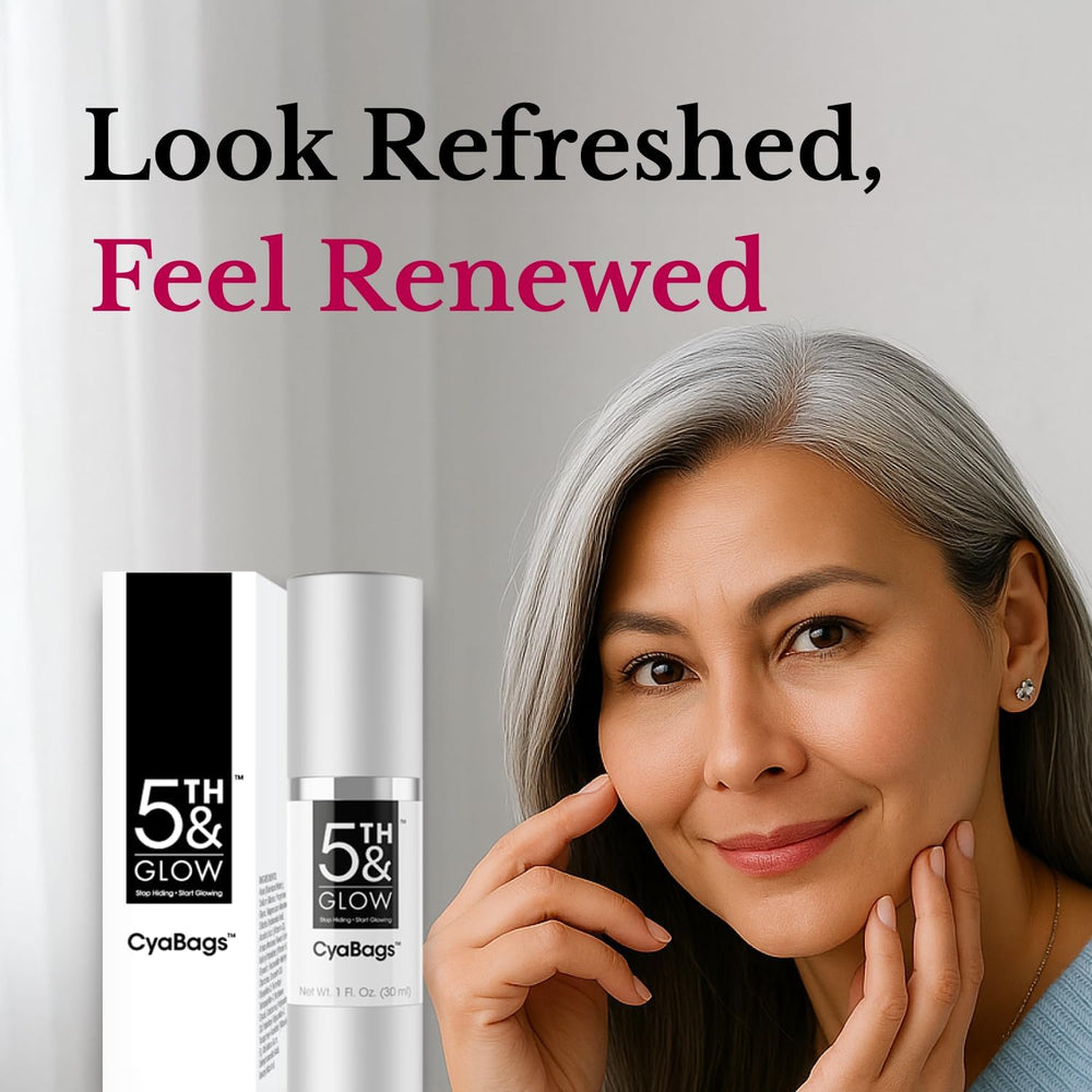 5th & Glow on bathroom shelf styled lifestyle shot showing everyday routine benefit
