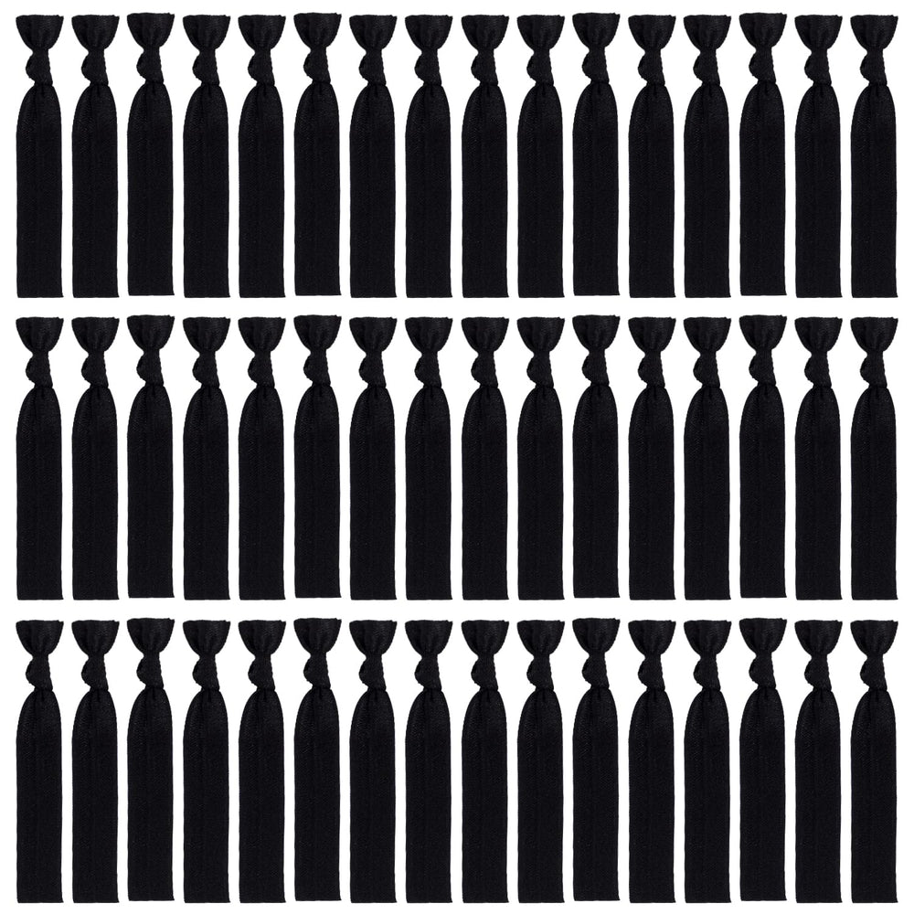 79STYLE pack front view showing 120 black ribbon hair ties and value