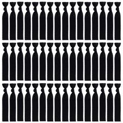 79STYLE pack front view showing 120 black ribbon hair ties and value
