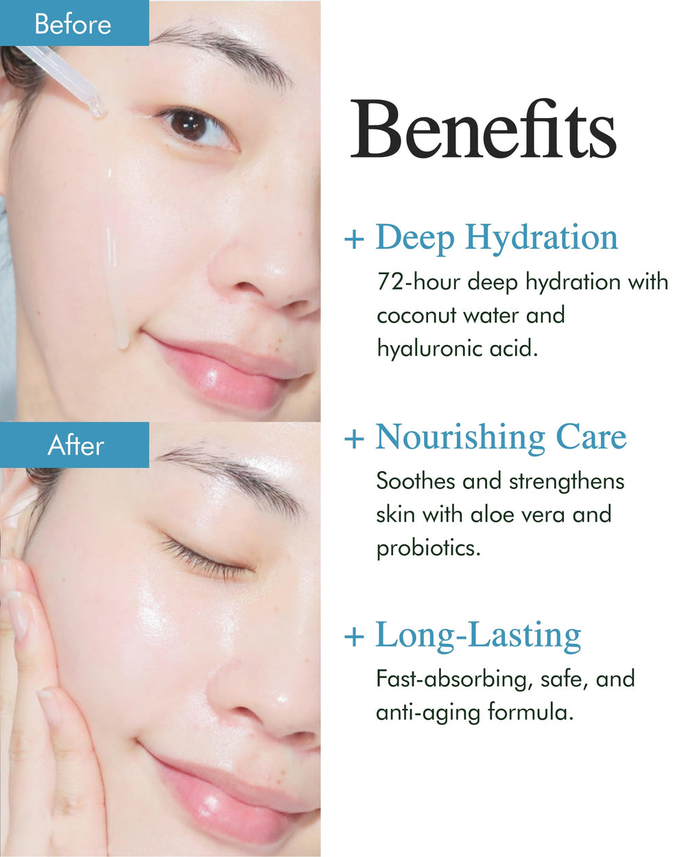 9 Wishes close-up of gel-serum texture showing lightweight absorption benefit