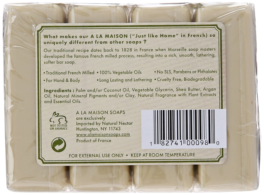 A LA MAISON close-up of Rosemary Mint bar lather demonstrating creamy moisturizing foam