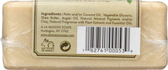 Back of A LA MAISON packaging showing ingredient list and sustainable product details
