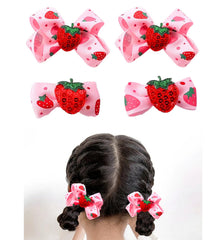 AACKS front view of strawberry bows showing playful design and quick styling benefit