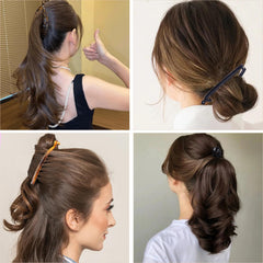 Aaiffey clip worn in a ponytail demonstrating strong hold and comfortable wear