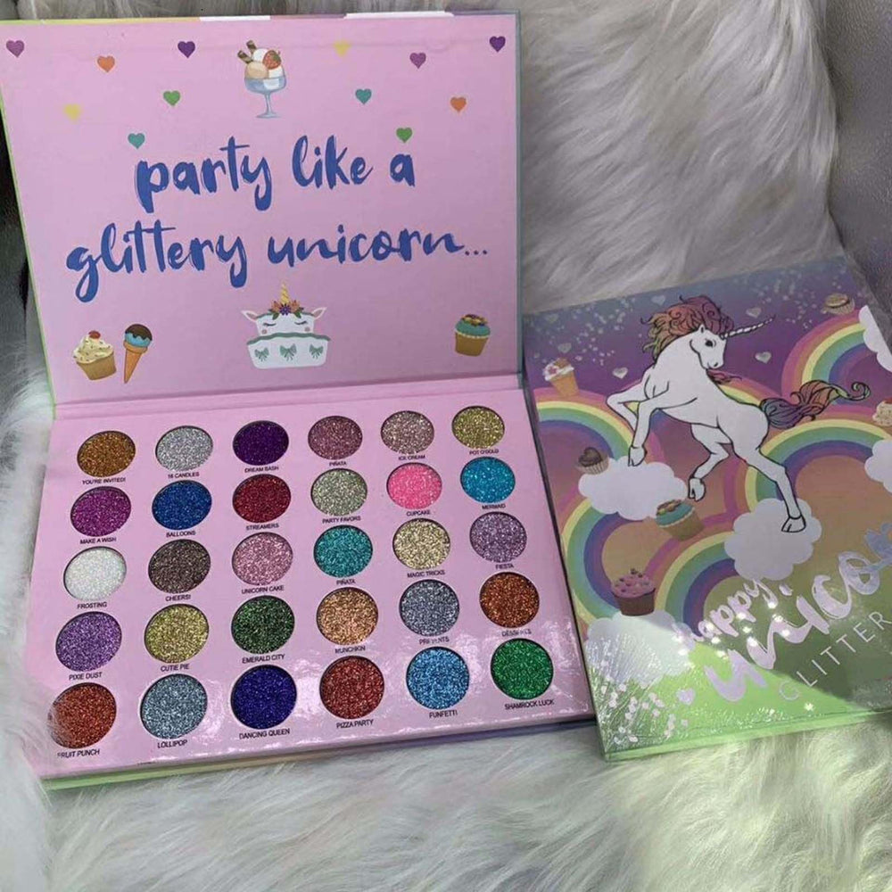 ABELYN open palette showing matte, metallic and glitter finishes for versatile looks
