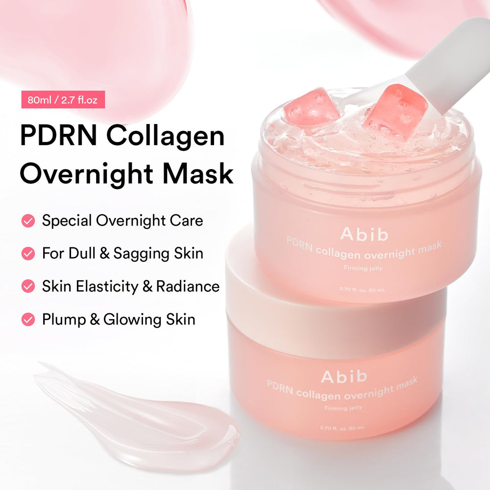 Abib jelly mask being smoothed onto face to lock in moisture overnight