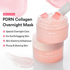 Abib jelly mask being smoothed onto face to lock in moisture overnight