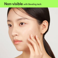 Abib patch worn under foundation showing invisible coverage benefit