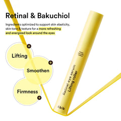 Abib serum application under eye with roller to visibly reduce puffiness