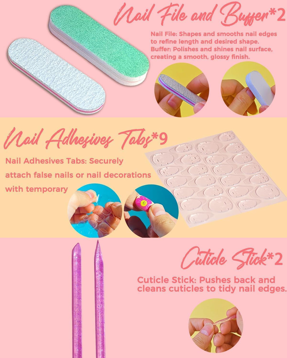 ABOLINE model hands wearing nails demonstrating cute finished look benefit