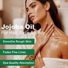 ABOUSHE oil drop closeup highlighting pure jojoba texture benefit