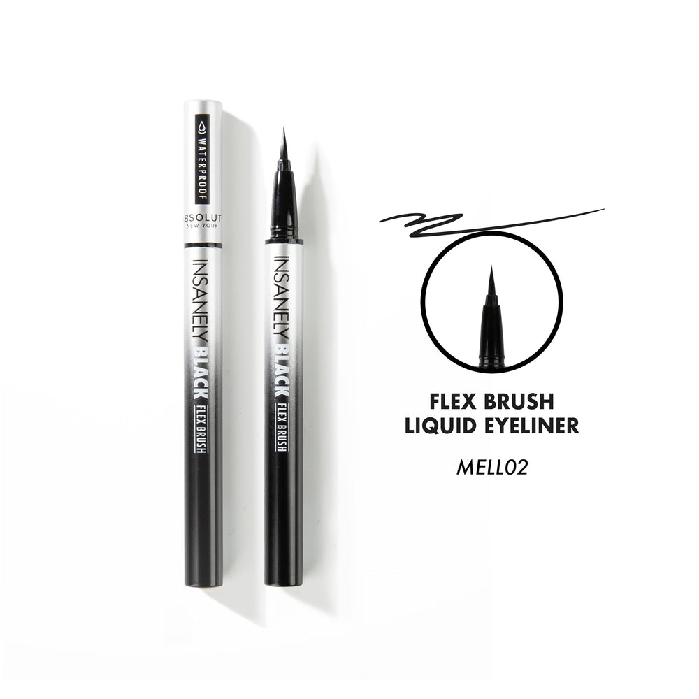 Absolute New York single black stroke swatch demonstrating intense pigment payoff