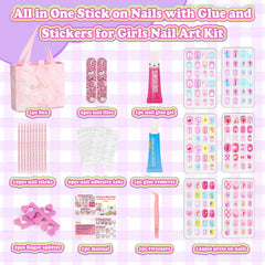 Acejoz child wearing short press-on nails showing secure fit and comfortable play