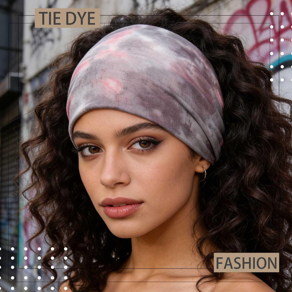 Acenail model wearing headband during yoga providing sweat control and grip