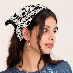 Acenail headband styled with costume showing gothic appeal and versatility