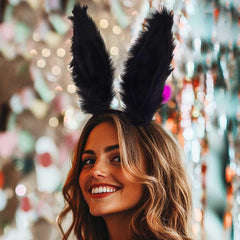 Aceorna headband in wear on model showing playful look and festival-ready style