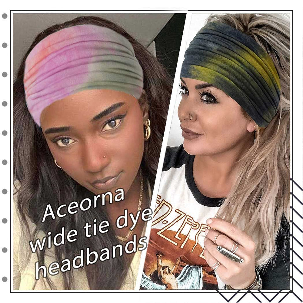 Aceorna headband worn during yoga absorbing sweat and staying put