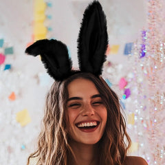 Aceorna lifestyle Easter setup with headband enhancing seasonal outfit