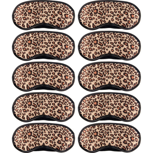 Acfun leopard sleep mask front view showing full coverage and stylish print for travel comfort