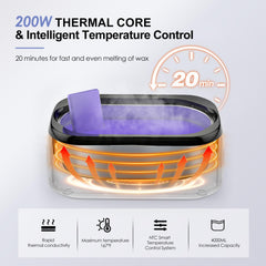 Achzzy LED display close-up showing precise temperature readout for safer treatments