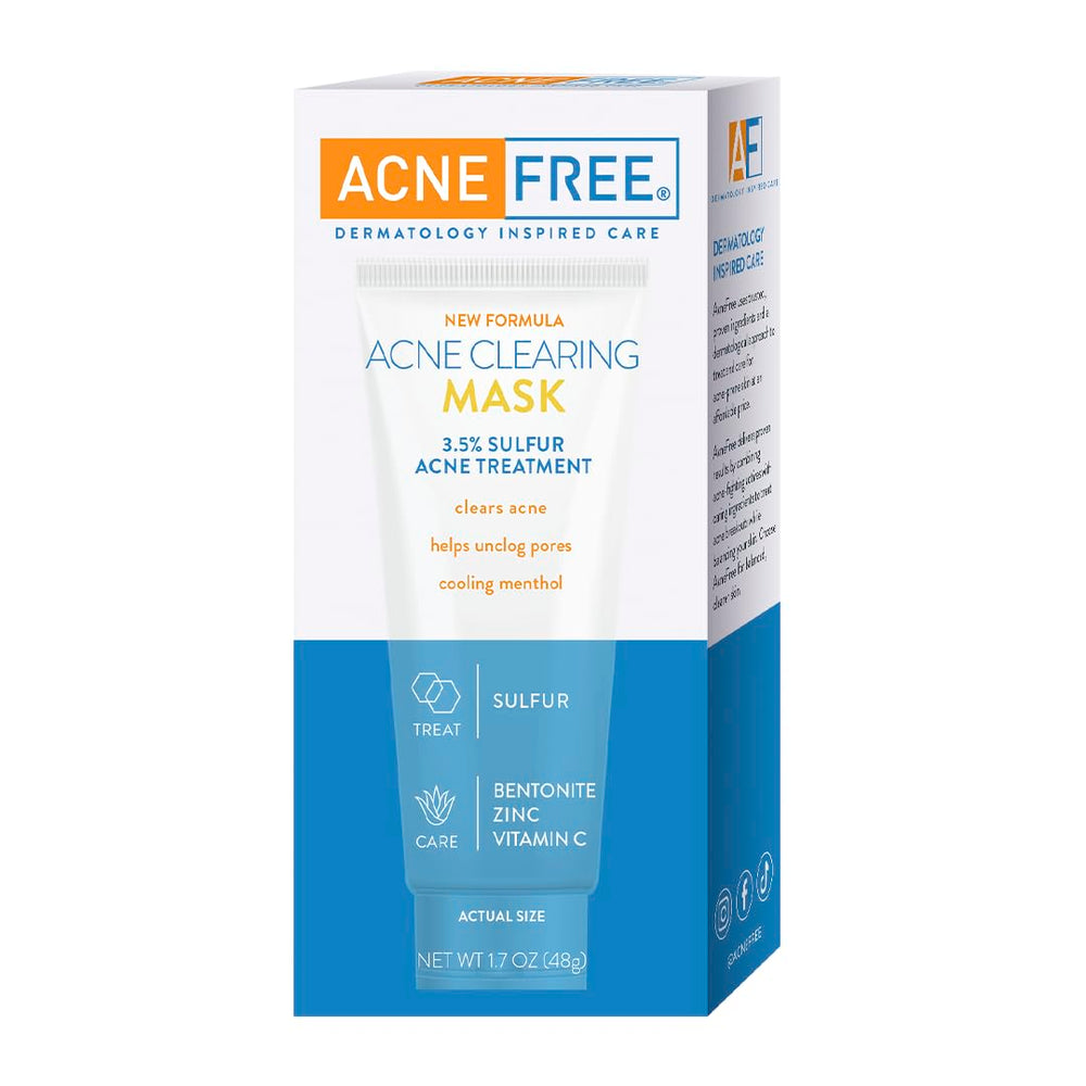 AcneFree rinsing the mask in sink demonstrating easy removal benefit