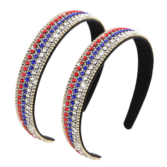 ACO-UINT front view showing patriotic rhinestones and band benefit of festive sparkle