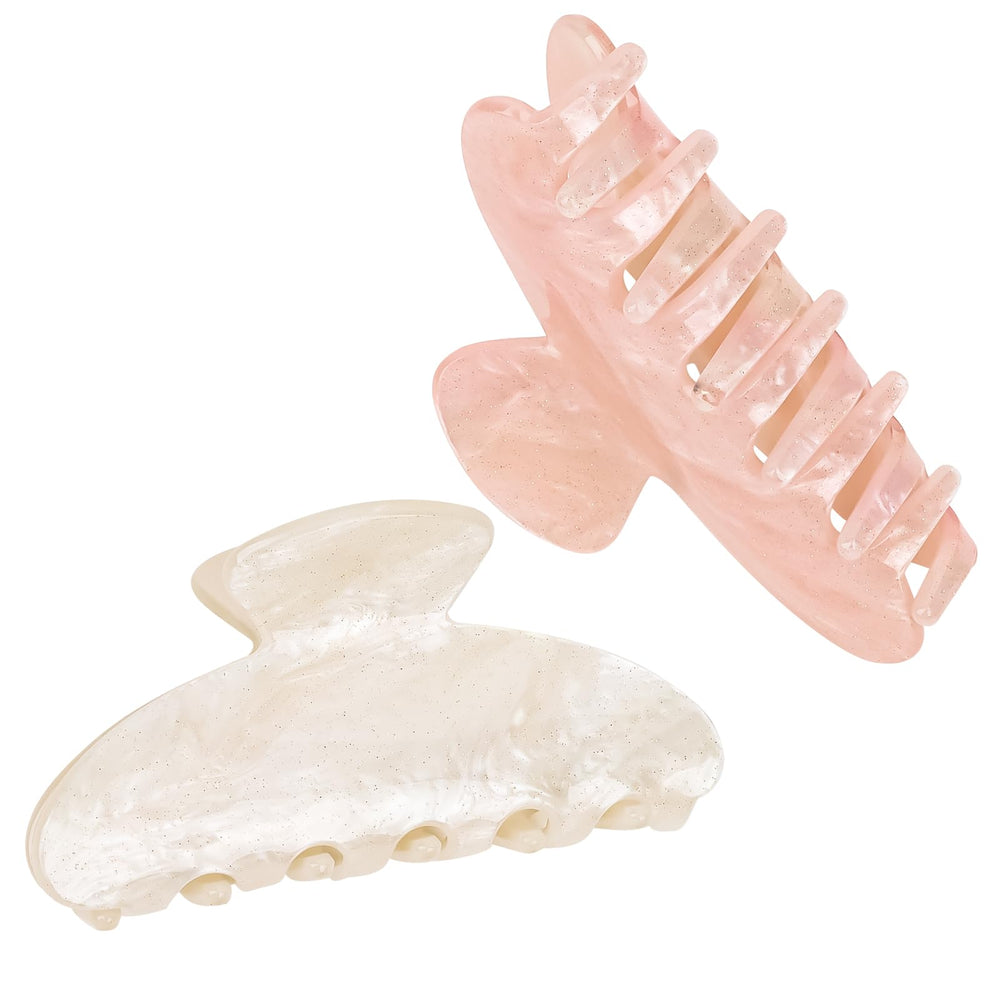 ACO-UINT front view of white and pink clips showing style and color benefits