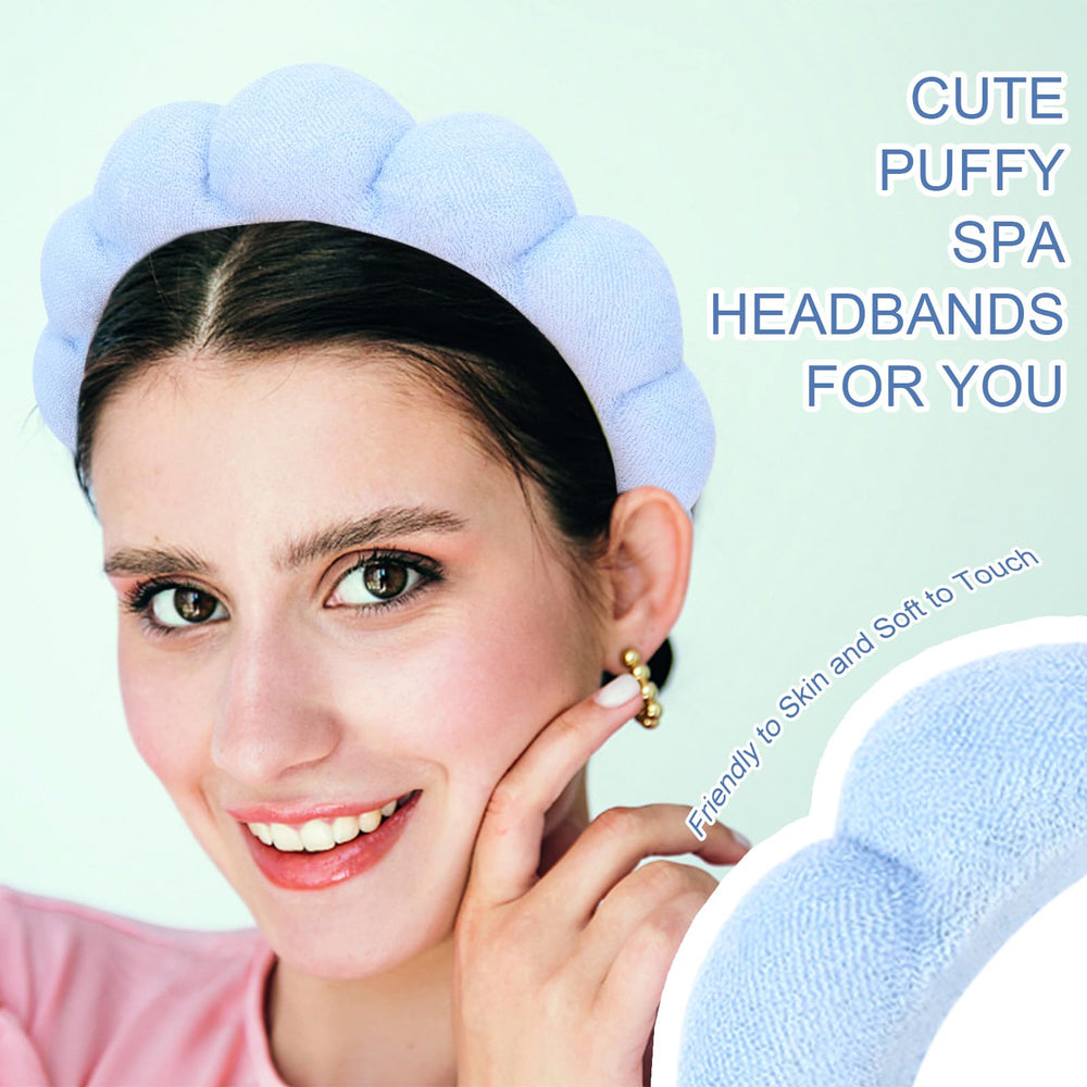 ACO-UINT headband in use during face wash, keeps water and cleanser away
