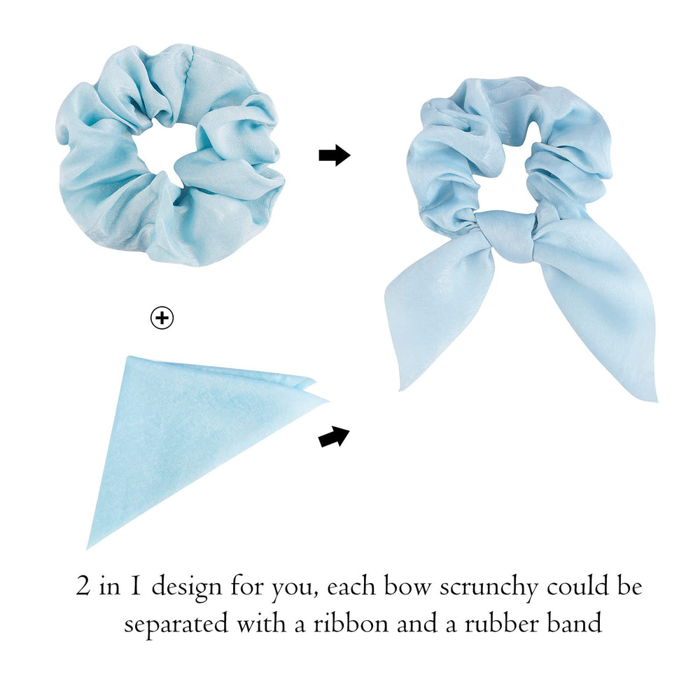 ACO-UINT scrunchie bow detail showing detachable bunny-ear accent for styling