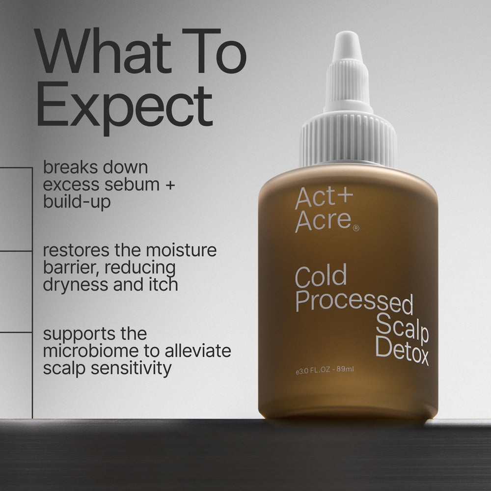 ACT+ ACRE oil texture close-up highlighting lightweight absorption and nourishment