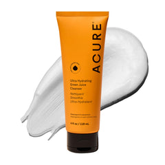 Acure front packaging shows cleanser and hydration benefits