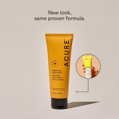 Acure label closeup highlighting ingredient list and clean formulation benefits
