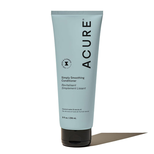 Acure bottle front view showing product branding and sleek packaging benefit clarity
