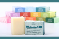 Adams Handmade Soap bar on bathroom tray for a refreshing routine