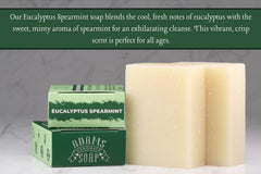 Adams Handmade Soap bar in hand showing 4.5 oz scale and travel-friendly size