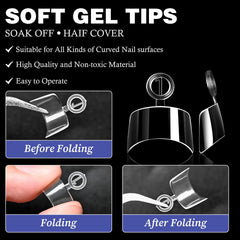 AddFavor half-cover tip applied to natural nail illustrating smooth, natural fit
