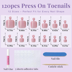 AddFavor adhesive tabs, mini glue, file and cuticle stick arranged for fast application