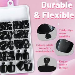 AddFavor close-up glossy texture of black toe nail tip highlighting smooth finish