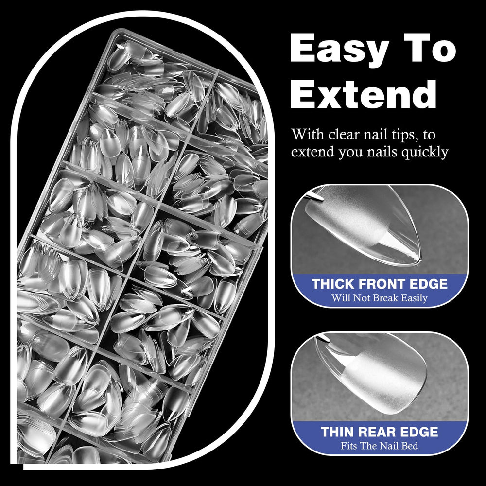 AddFavor close-up of tip edge highlighting thin cuticle area for natural blend