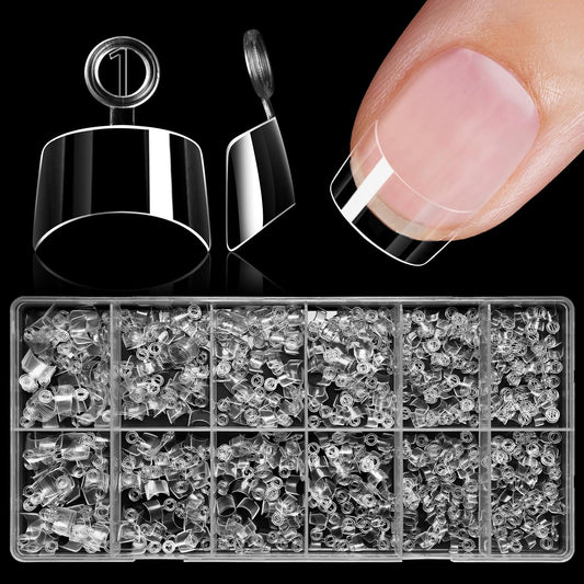 AddFavor front packaging of clear extra short square nail tips showing quantity and benefits