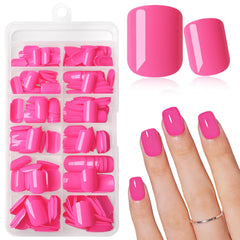 AddFavor front packaging showing neon pink press-on kit and contents for easy use
