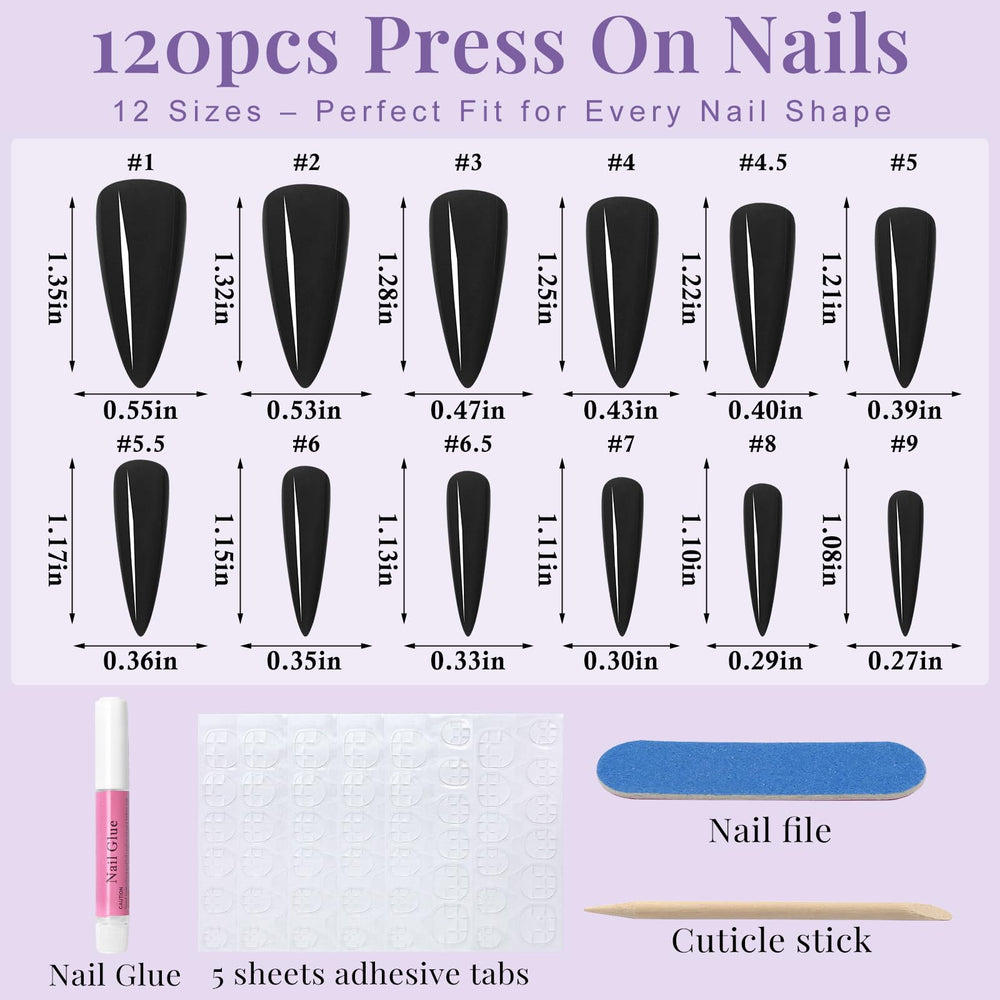 AddFavor nails held in hand to show real scale and long stiletto proportion benefits