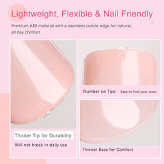 AddFavor hand applying a press-on nail demonstrating fast three-minute application benefit